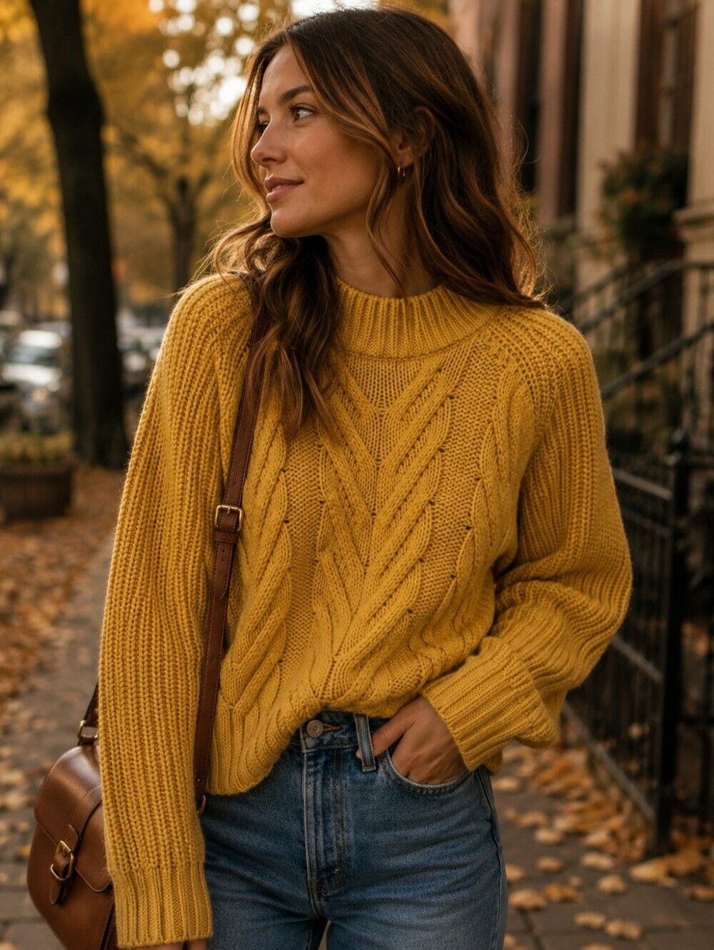 J.Crew Chunky Knit Sweater Mustard Yellow Cable Knit Cozy Fall Pullover XS